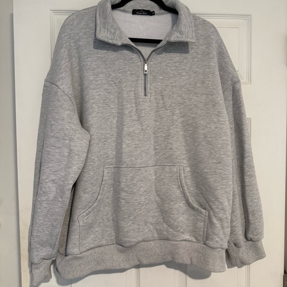 Gray Quarter Zip Sweatshirt